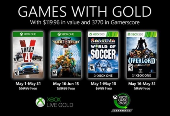 ألعاب خدمة Games with Gold المجانية لشهر مايو 2020