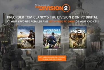 اللاعبون الذين يطلبون مسبقاً نسخة PC رقمية من لعبة Tom Clancy’s The Division®2 يتلقون لعبة إضافية مجاناً من Ubisoft